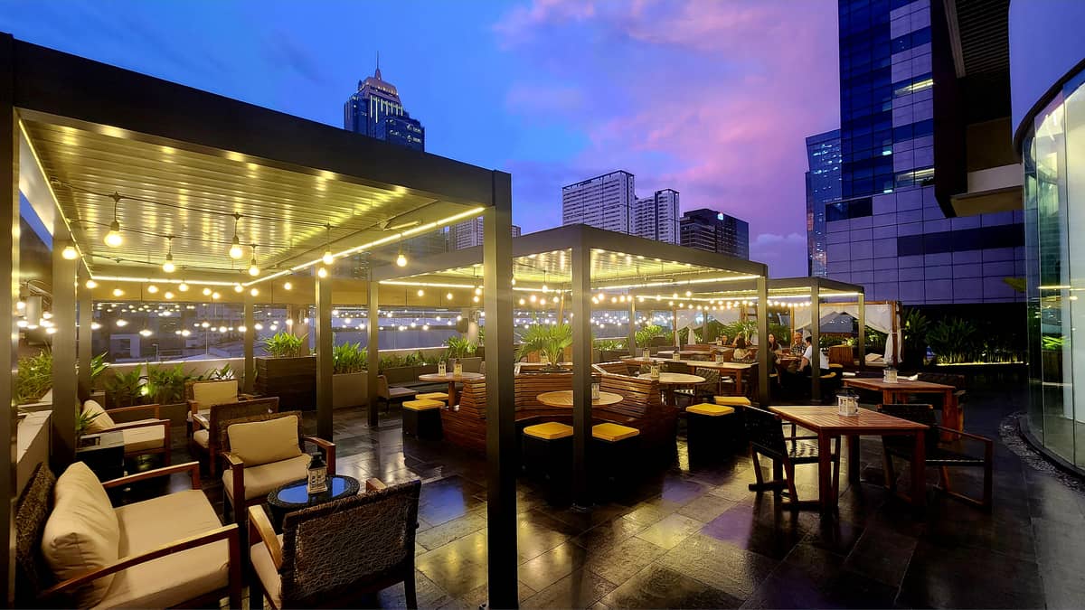 F1 Hotel Manila’s poolside bar and restaurant, The Canary.